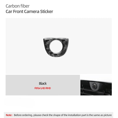 Carbon Fiber Stick On Front Camera Frame Trim Cover for Tesla Model Y Juniper (2025+)