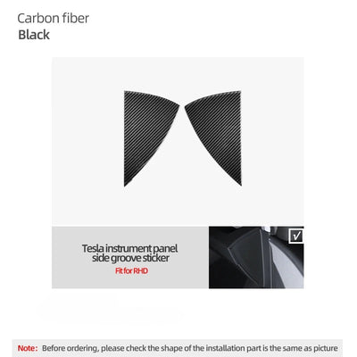 Carbon Fiber Stick On Dashboard Side Panel Covers for Tesla Model 3 Highland (2024+)