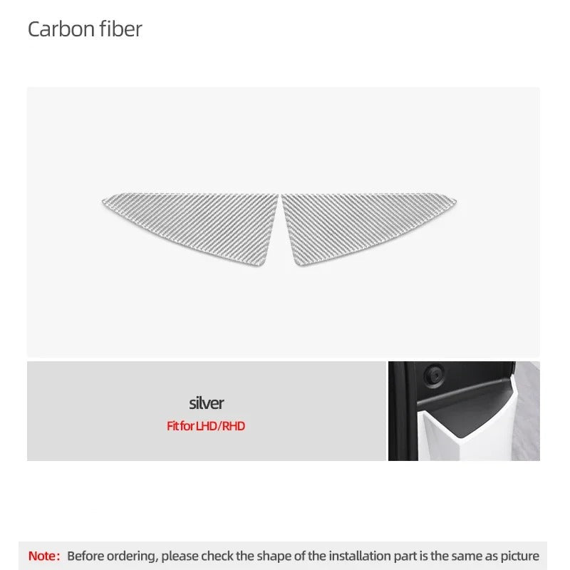 Carbon Fiber Stick On Trunk Side Pocket Panel Covers for Tesla Model Y Juniper (2025+)