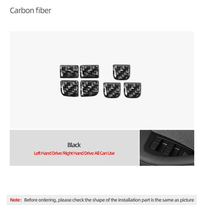 Carbon Fiber Window Switch Button Stick On Covers for Tesla Model 3 Highland (2024+)