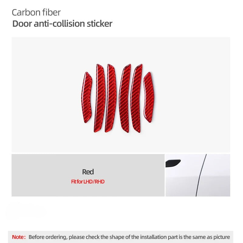 Carbon Fiber Stick On Door Anti-Collision Protection Covers for Tesla Model Y Juniper (2025+)