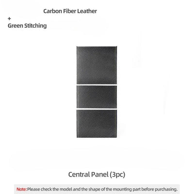 Alcantara & Carbon Fiber Leather Stick On Center Console Protective Trim Set for Tesla Model 3 Highland (2024+)