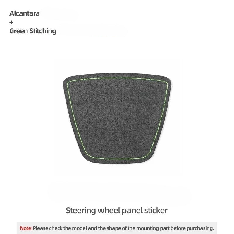 Alcantara black steering wheel center panel cover for Tesla Model 3 Highland