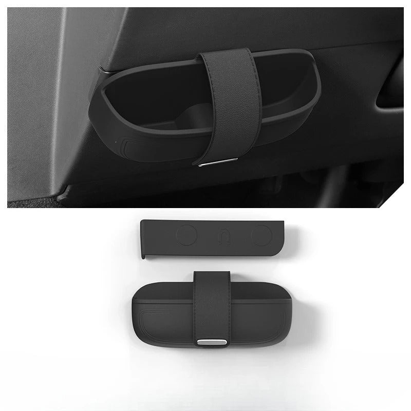 Installed driver side storage organizer for Tesla Model 3 Highland and Model Y Juniper