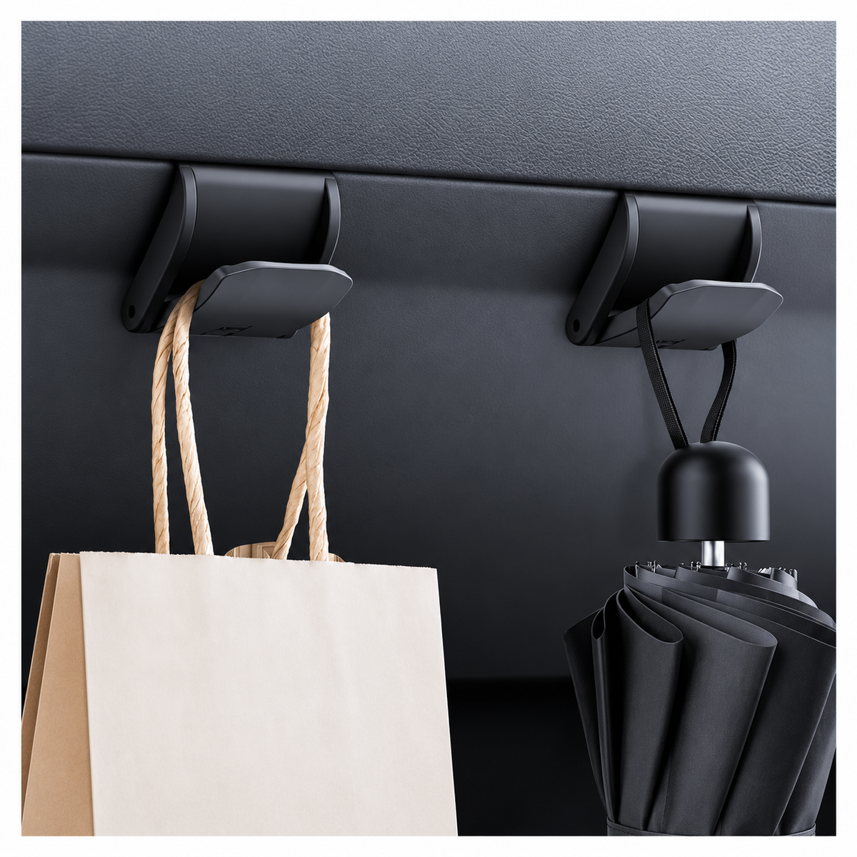 Glove box hooks holding bag and umbrella for Tesla Model 3 Highland and Model Y Juniper