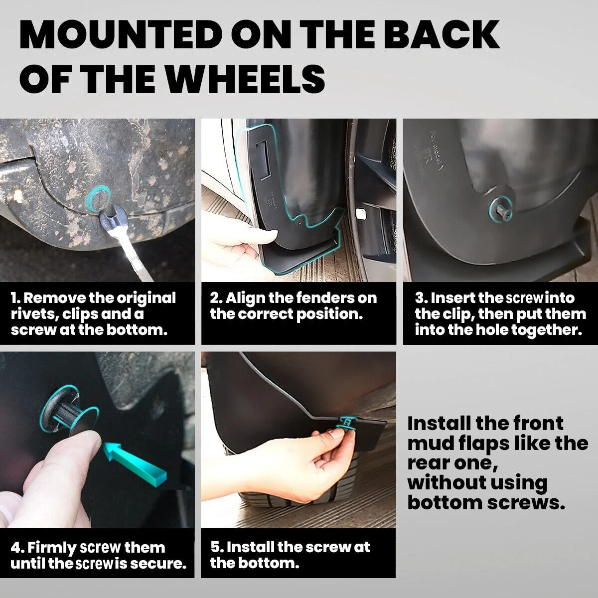 Mud flap mounting guide for Tesla Model 3 2017-2023
