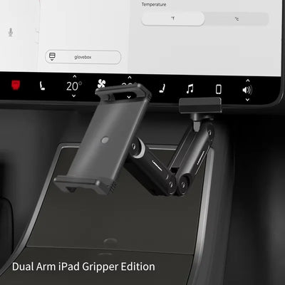 Dual arm tablet PadGripper mount for Tesla Model 3 and Model Y
