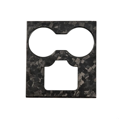 Forged carbon fiber center console cup holder overlay for Tesla Model 3 and Model Y 2017-2023