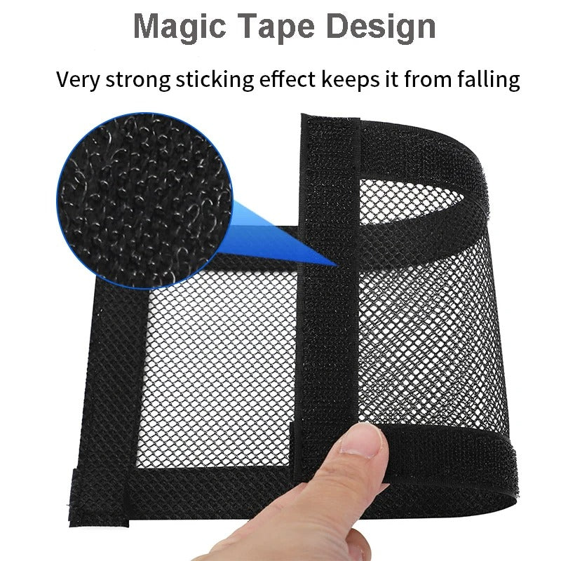 Mesh Tesla under seat air vent protection cover with hook and loop fastening