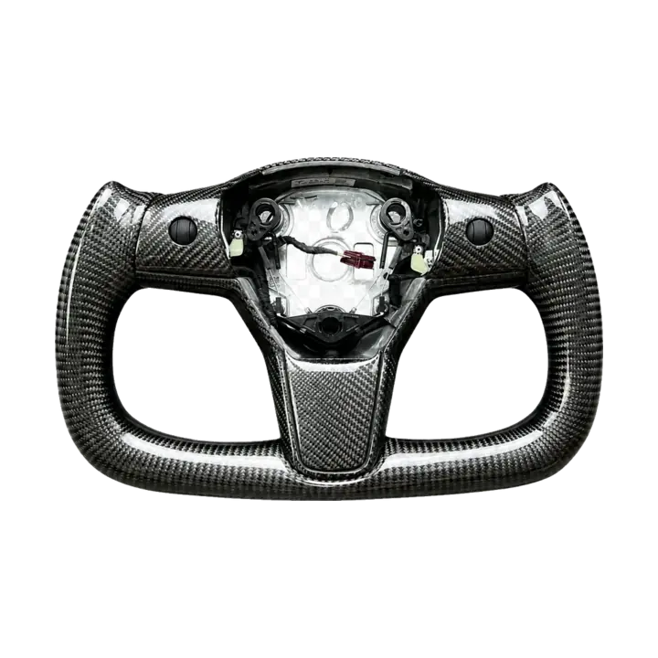 Carbon Fiber Yoke Steering Wheel custom Tesla steering wheel example